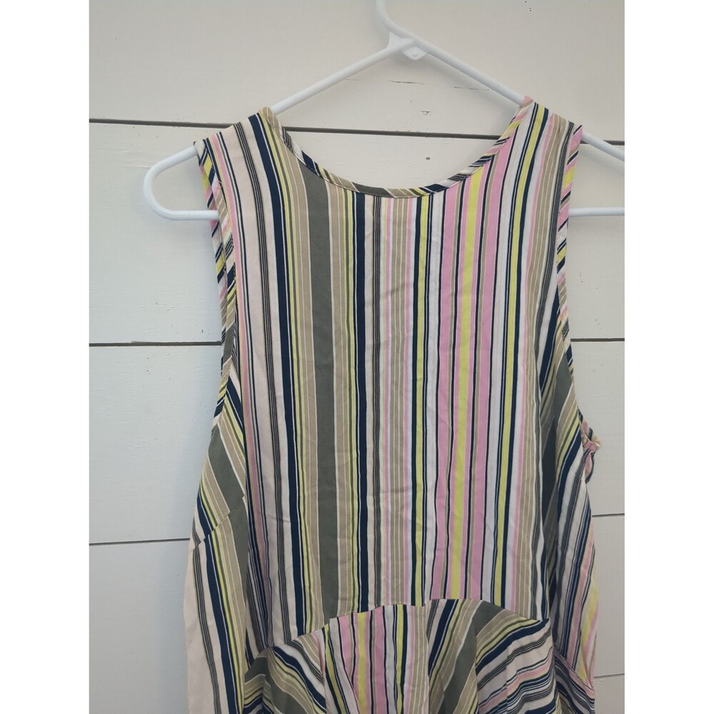 Libby Edelman striped tank top large tunic summer festival Beach